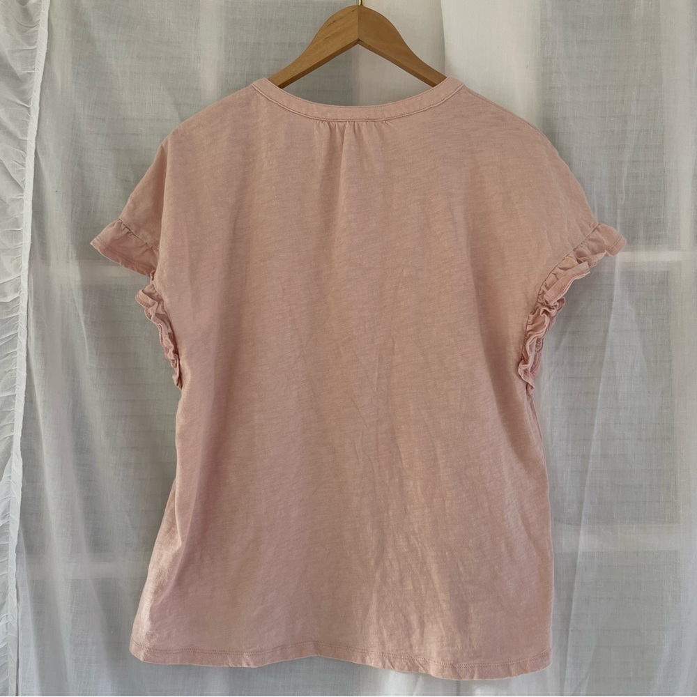 Feminine Pink Top, Ruffle Sleeves - Picture 3 of 8